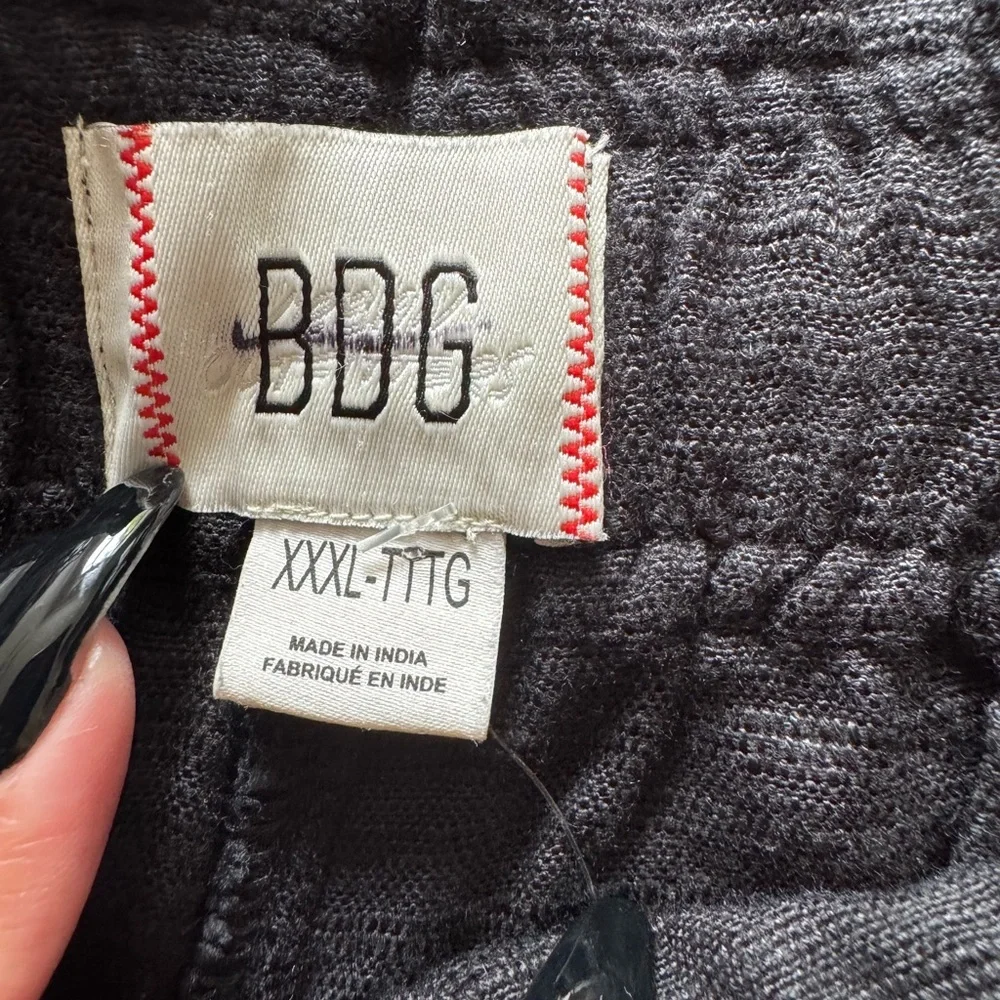BDG urban outfitters black Charcoal Textured Frankie paper bag frayed hem shorts